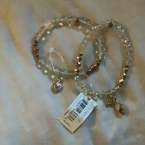 Set of 2 beaded charm bracelets Nwt